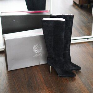 BRAND NEW SUEDE VINCE CAMUTO WIDE CALF HIGH BOOTS